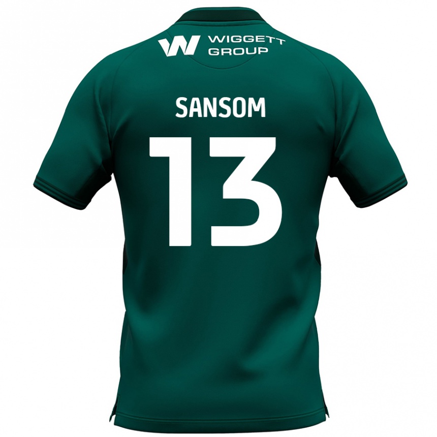 Kids Football Chloe Sansom #13 Green Away Jersey 2024/25 T-Shirt Uk