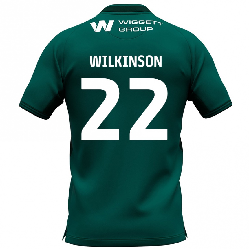 Kids Football Chloe Wilkinson #22 Green Away Jersey 2024/25 T-Shirt Uk