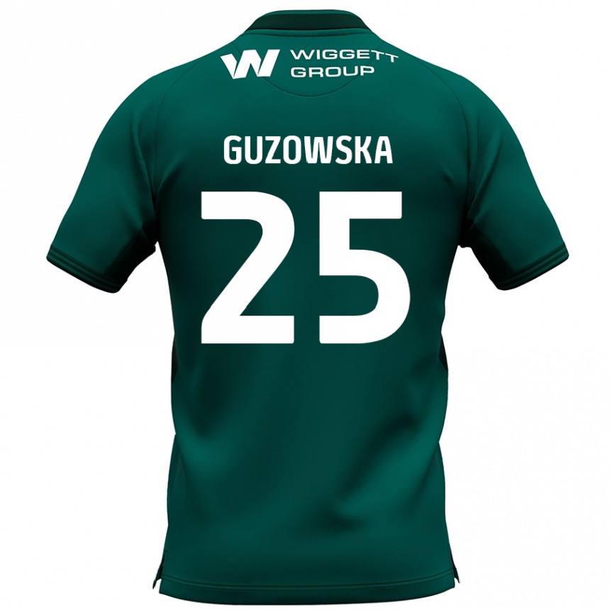 Kids Football Sara Guzowska #25 Green Away Jersey 2024/25 T-Shirt Uk