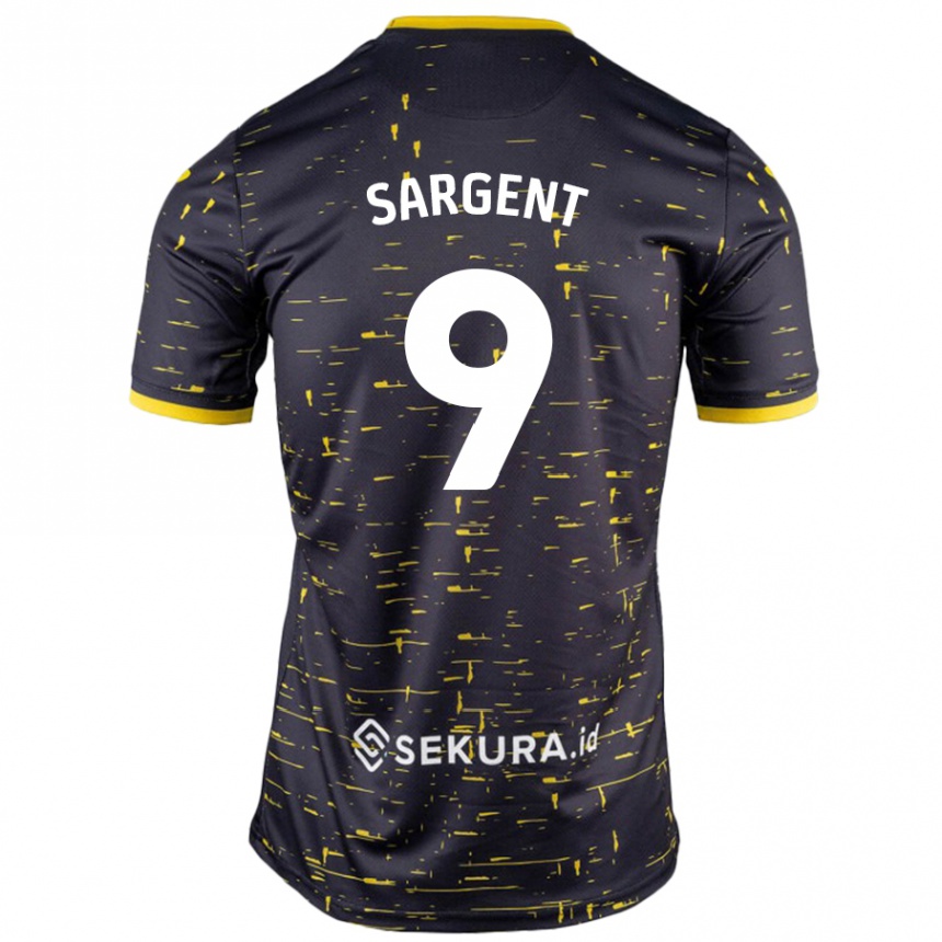 Kids Football Josh Sargent #9 Black Yellow Away Jersey 2024/25 T-Shirt Uk