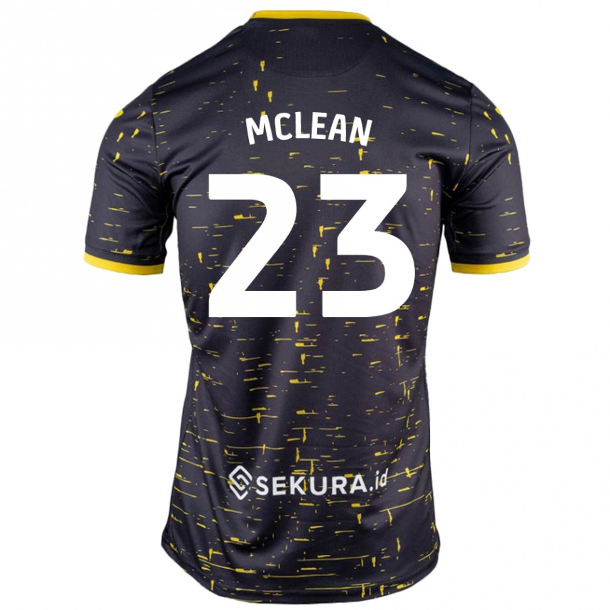 Kids Football Kenny Mclean #23 Black Yellow Away Jersey 2024/25 T-Shirt Uk