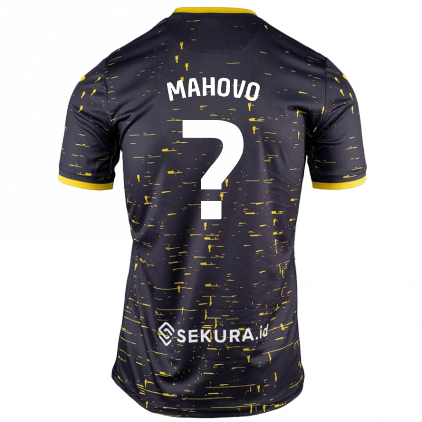 Kids Football Lucien Mahovo #0 Black Yellow Away Jersey 2024/25 T-Shirt Uk