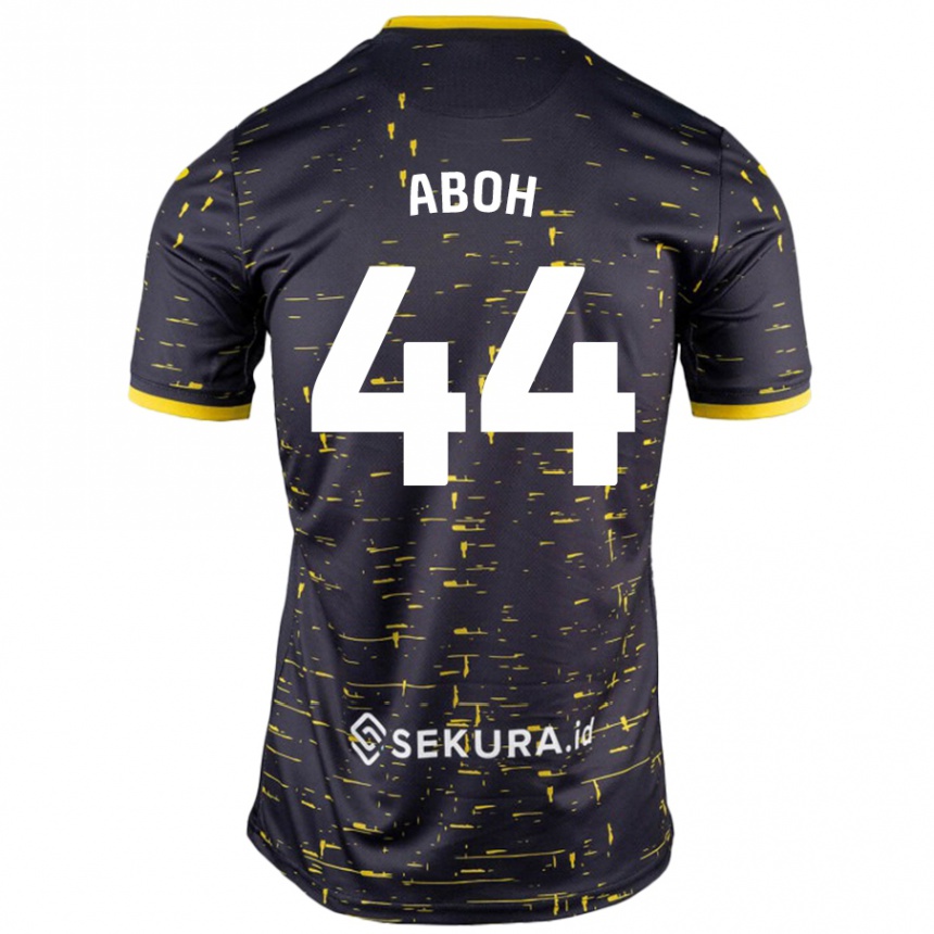 Kids Football Ken Aboh #44 Black Yellow Away Jersey 2024/25 T-Shirt Uk