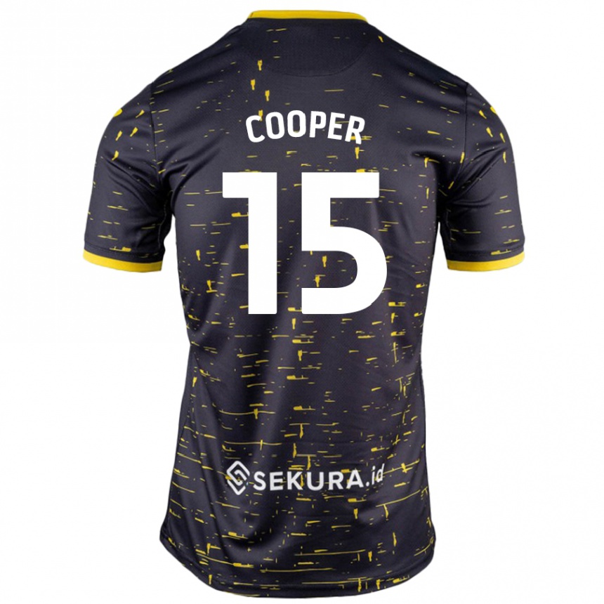 Kids Football Naomi Cooper #15 Black Yellow Away Jersey 2024/25 T-Shirt Uk