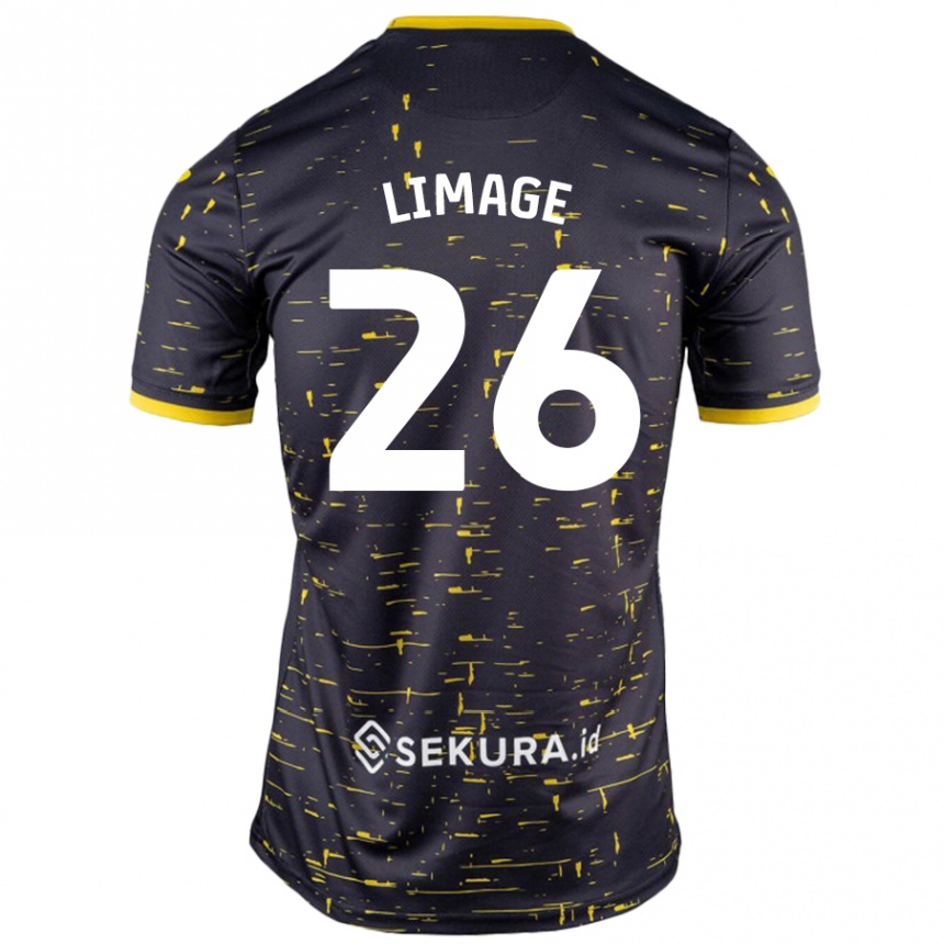 Kids Football Felicity Limage #26 Black Yellow Away Jersey 2024/25 T-Shirt Uk