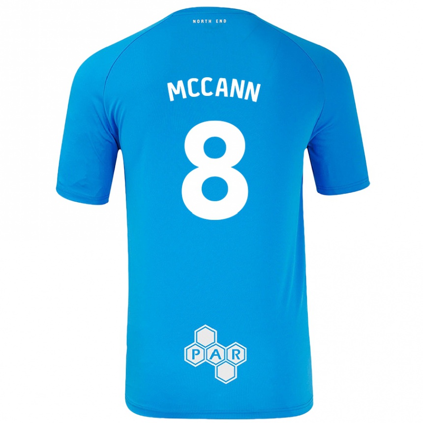 Kids Football Ali Mccann #8 Sky Blue Away Jersey 2024/25 T-Shirt Uk