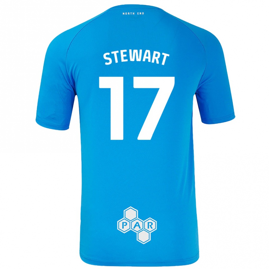 Kids Football Layton Stewart #17 Sky Blue Away Jersey 2024/25 T-Shirt Uk