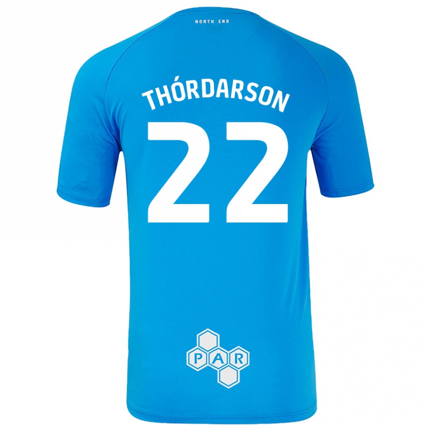 Kids Football Stefán Teitur Thórdarson #22 Sky Blue Away Jersey 2024/25 T-Shirt Uk