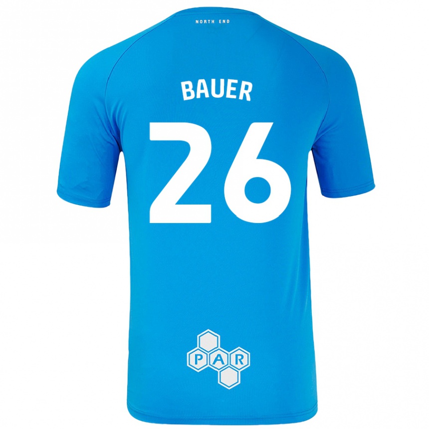 Kids Football Patrick Bauer #26 Sky Blue Away Jersey 2024/25 T-Shirt Uk