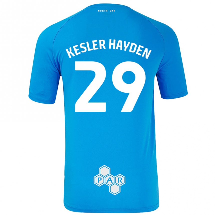 Kids Football Kaine Kesler-Hayden #29 Sky Blue Away Jersey 2024/25 T-Shirt Uk