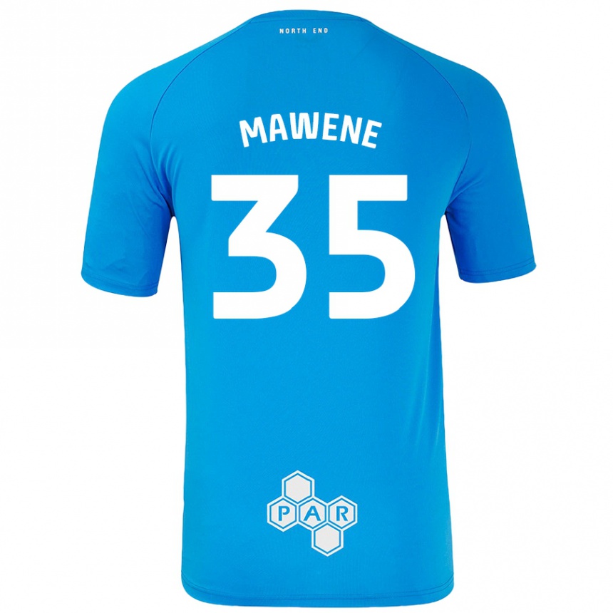 Kids Football Noah Mawene #35 Sky Blue Away Jersey 2024/25 T-Shirt Uk