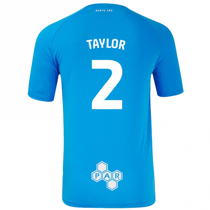 Kids Football Alex Taylor #2 Sky Blue Away Jersey 2024/25 T-Shirt Uk