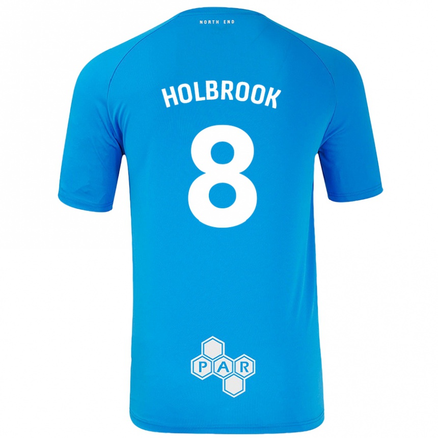 Kids Football Jess Holbrook #8 Sky Blue Away Jersey 2024/25 T-Shirt Uk