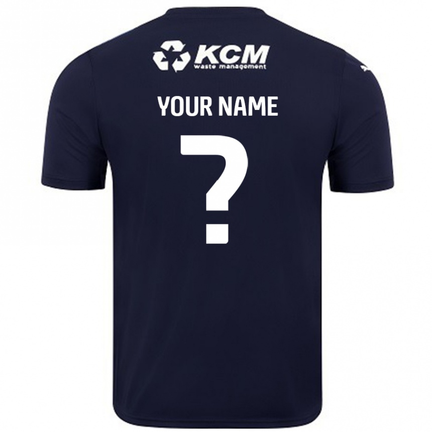 Kids Football Your Name #0 Navy Blue Away Jersey 2024/25 T-Shirt Uk