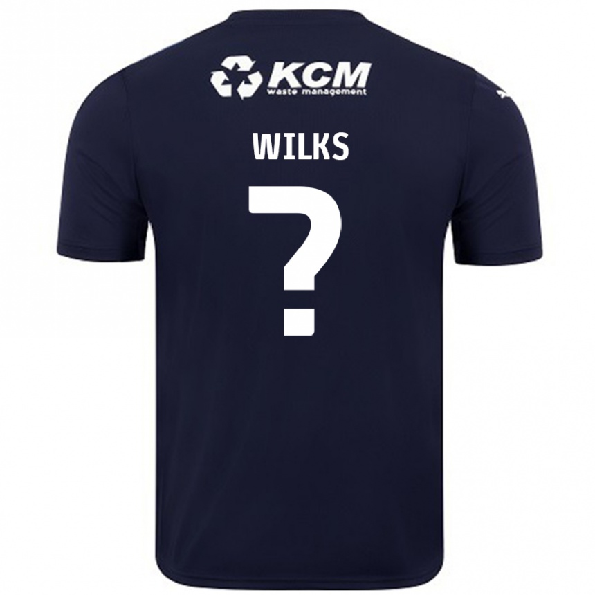 Kids Football Mallik Wilks #0 Navy Blue Away Jersey 2024/25 T-Shirt Uk