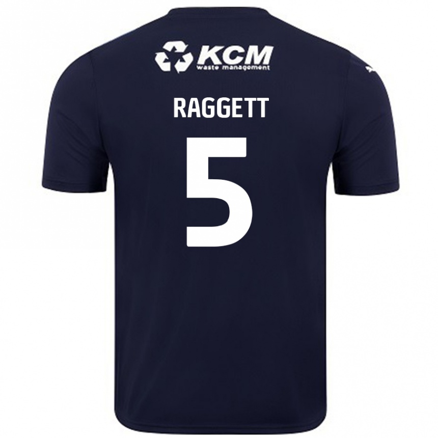 Kids Football Sean Raggett #5 Navy Blue Away Jersey 2024/25 T-Shirt Uk