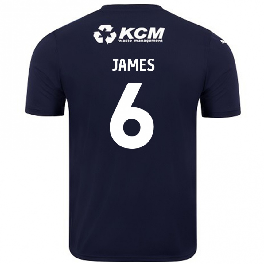 Kids Football Reece James #6 Navy Blue Away Jersey 2024/25 T-Shirt Uk