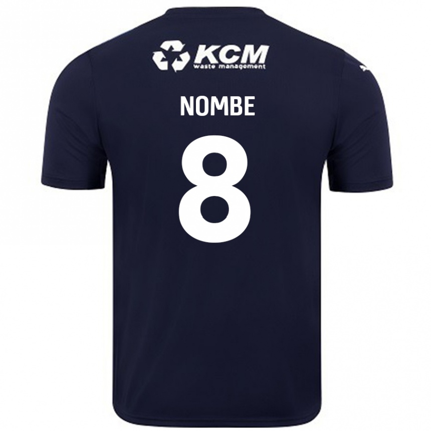 Kids Football Sam Nombe #8 Navy Blue Away Jersey 2024/25 T-Shirt Uk