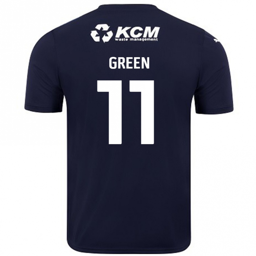 Kids Football Andre Green #11 Navy Blue Away Jersey 2024/25 T-Shirt Uk