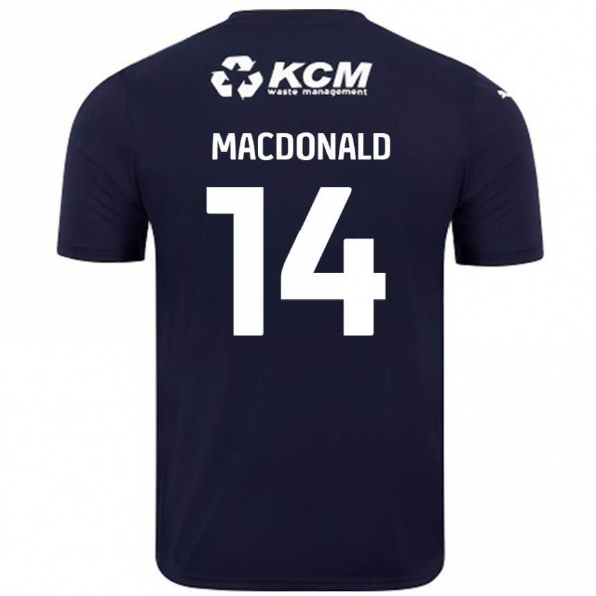 Kids Football Alex Macdonald #14 Navy Blue Away Jersey 2024/25 T-Shirt Uk