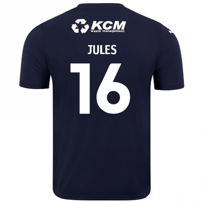 Kids Football Zak Jules #16 Navy Blue Away Jersey 2024/25 T-Shirt Uk