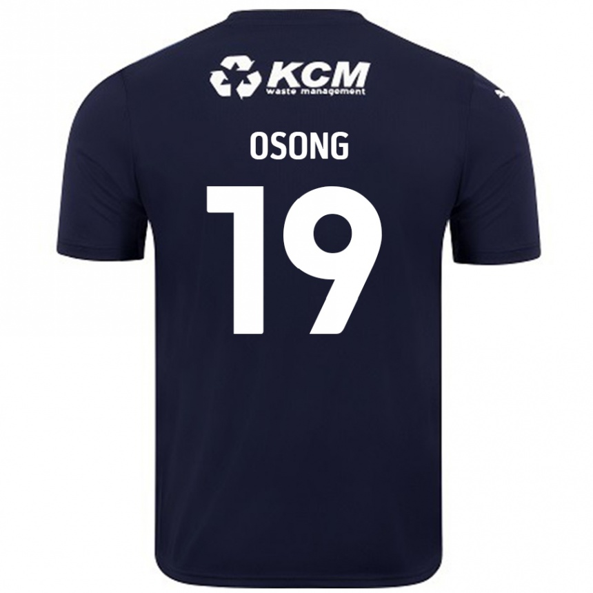 Kids Football Detlef Esapa Osong #19 Navy Blue Away Jersey 2024/25 T-Shirt Uk