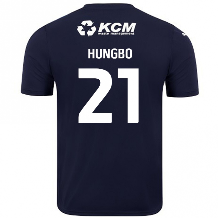 Kids Football Joseph Hungbo #21 Navy Blue Away Jersey 2024/25 T-Shirt Uk