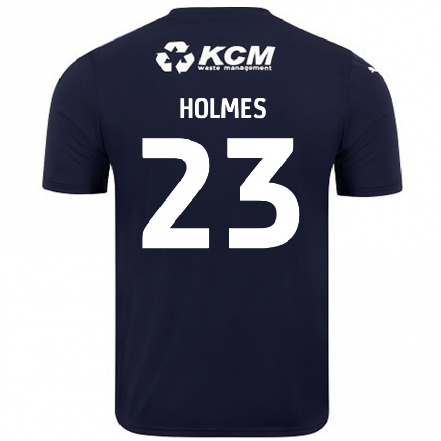 Kids Football Jack Holmes #23 Navy Blue Away Jersey 2024/25 T-Shirt Uk