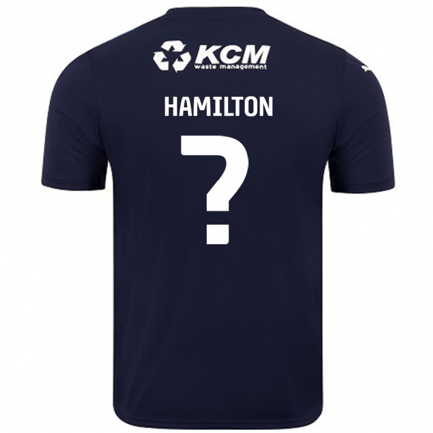 Kids Football Bailey Hamilton #0 Navy Blue Away Jersey 2024/25 T-Shirt Uk