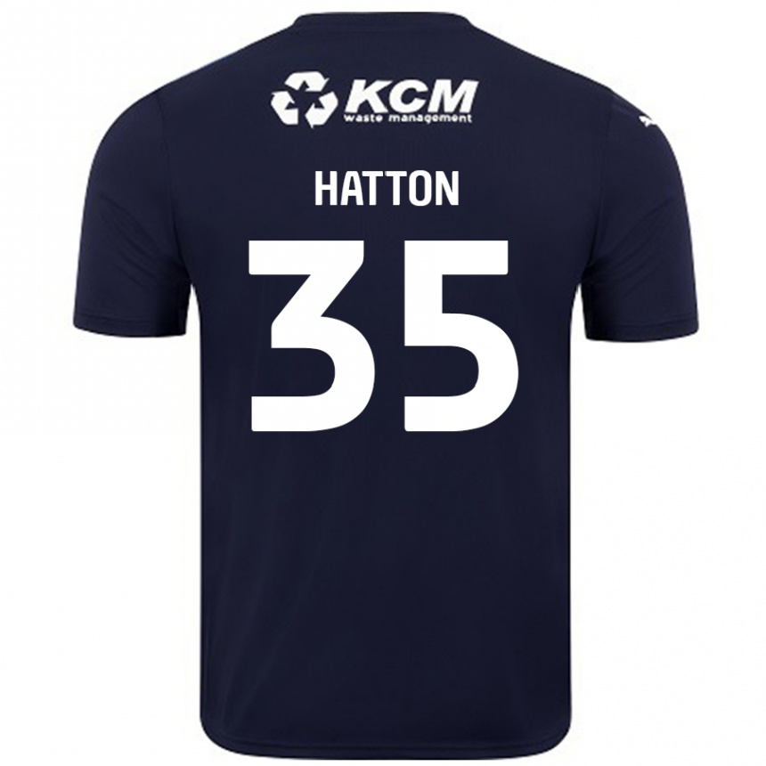 Kids Football Ben Hatton #35 Navy Blue Away Jersey 2024/25 T-Shirt Uk