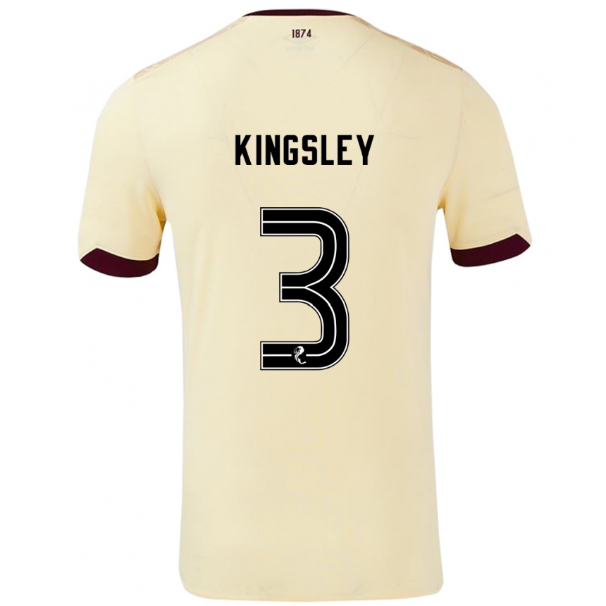 Kids Football Stephen Kingsley #3 Cream Burgundy Away Jersey 2024/25 T-Shirt Uk