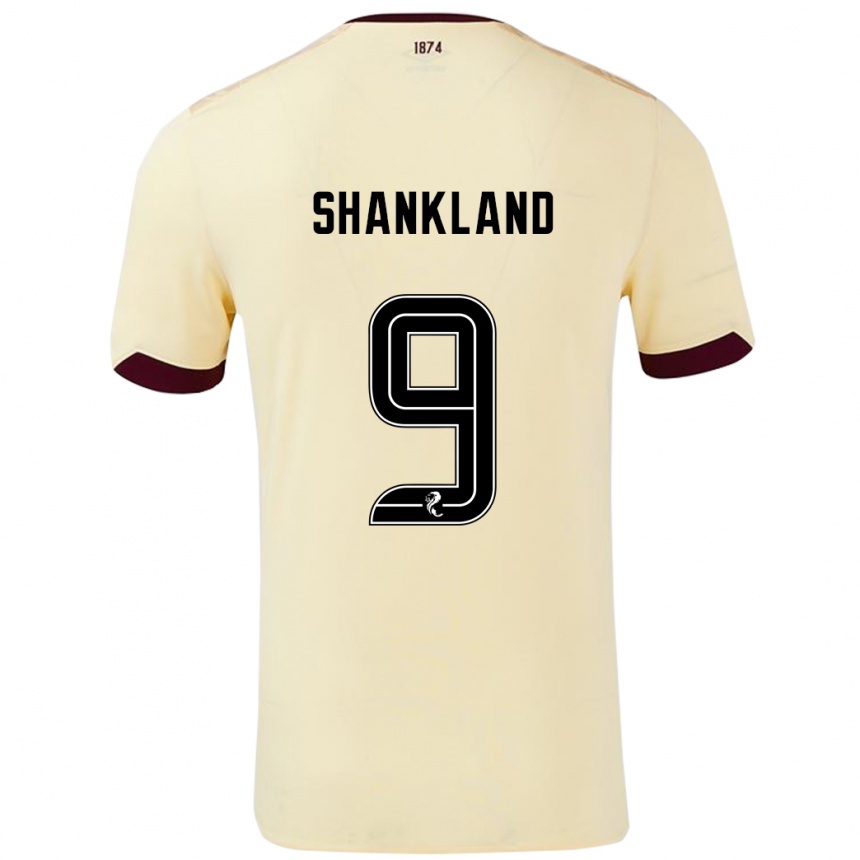 Kids Football Lawrence Shankland #9 Cream Burgundy Away Jersey 2024/25 T-Shirt Uk