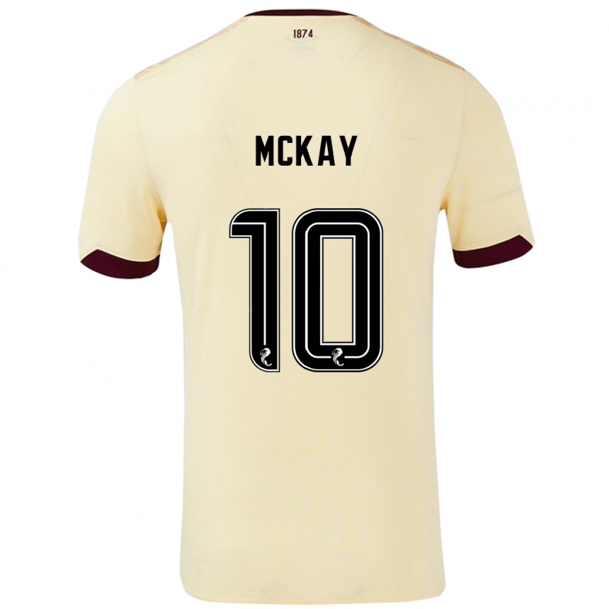 Kids Football Barrie Mckay #10 Cream Burgundy Away Jersey 2024/25 T-Shirt Uk