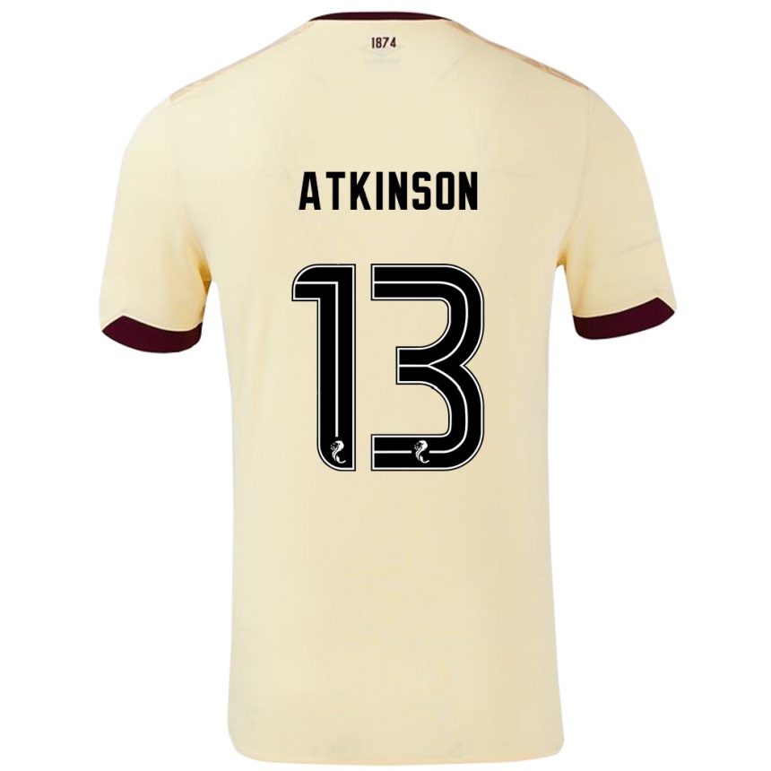 Kids Football Nathaniel Atkinson #13 Cream Burgundy Away Jersey 2024/25 T-Shirt Uk