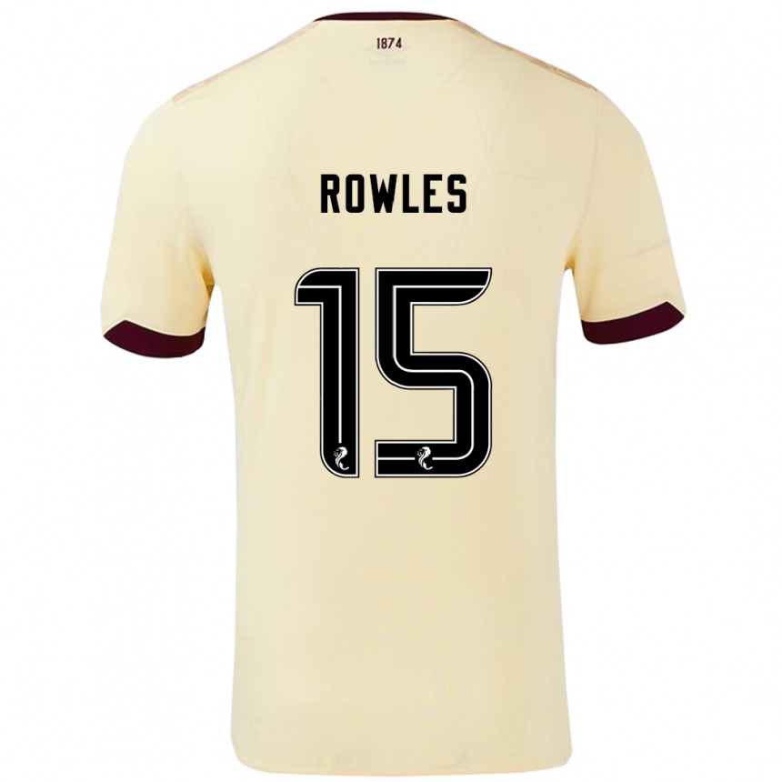 Kids Football Kye Rowles #15 Cream Burgundy Away Jersey 2024/25 T-Shirt Uk