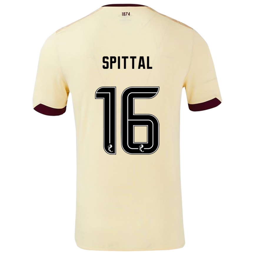 Kids Football Blair Spittal #16 Cream Burgundy Away Jersey 2024/25 T-Shirt Uk