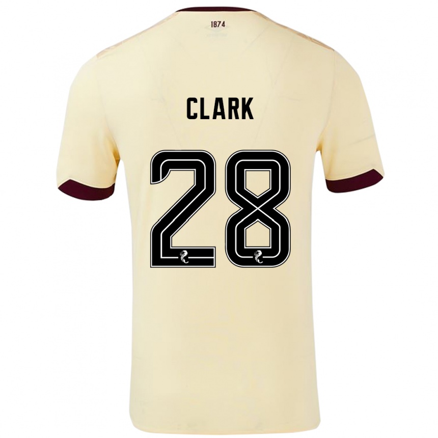 Kids Football Zander Clark #28 Cream Burgundy Away Jersey 2024/25 T-Shirt Uk