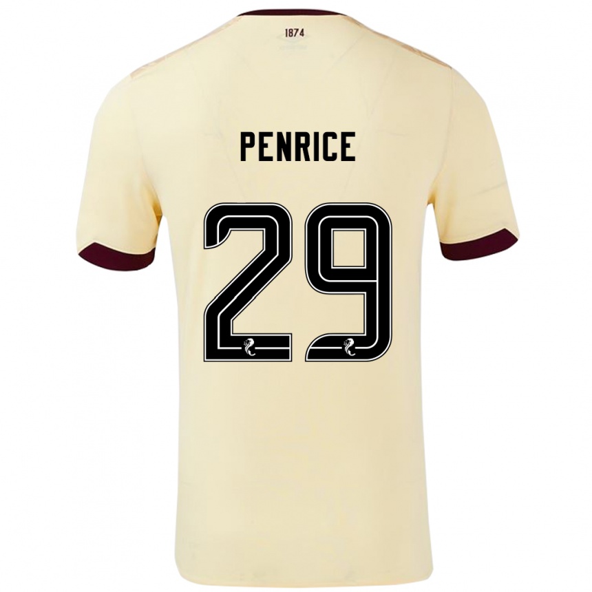 Kids Football James Penrice #29 Cream Burgundy Away Jersey 2024/25 T-Shirt Uk