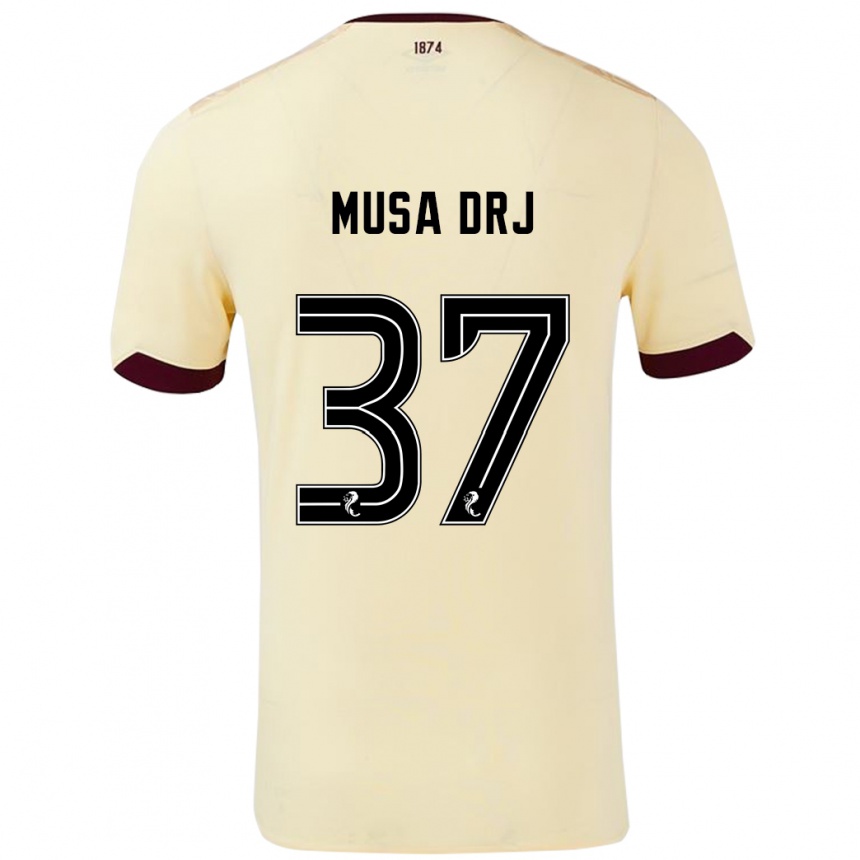 Kids Football Musa Drammeh #37 Cream Burgundy Away Jersey 2024/25 T-Shirt Uk