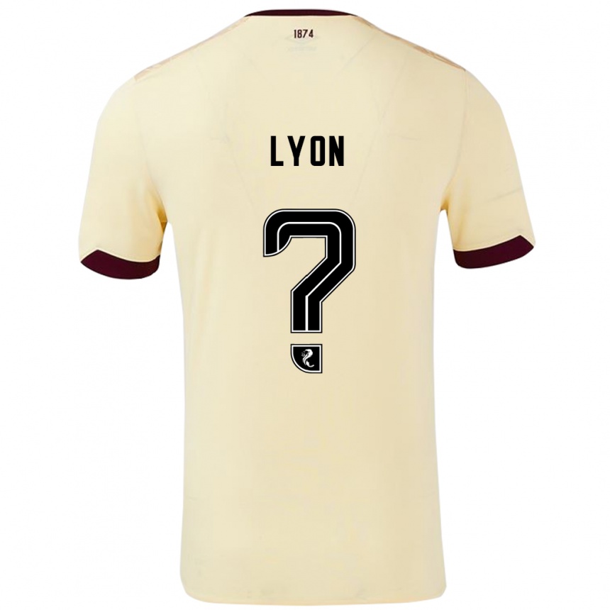 Kids Football Jack Lyon #0 Cream Burgundy Away Jersey 2024/25 T-Shirt Uk