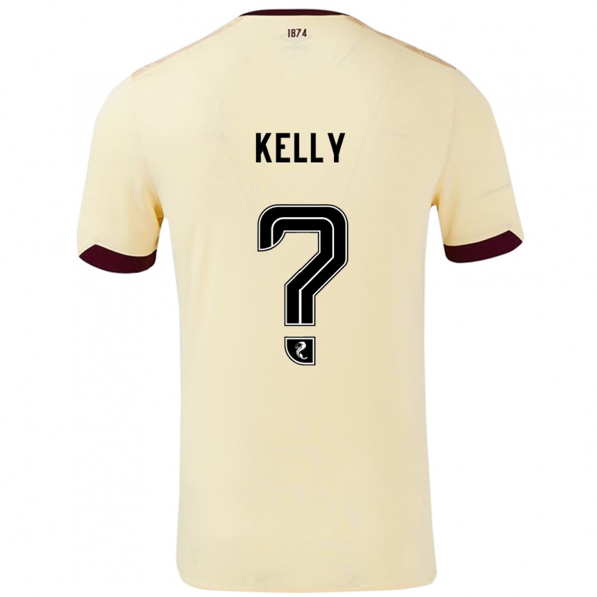 Kids Football Ryan Kelly #0 Cream Burgundy Away Jersey 2024/25 T-Shirt Uk