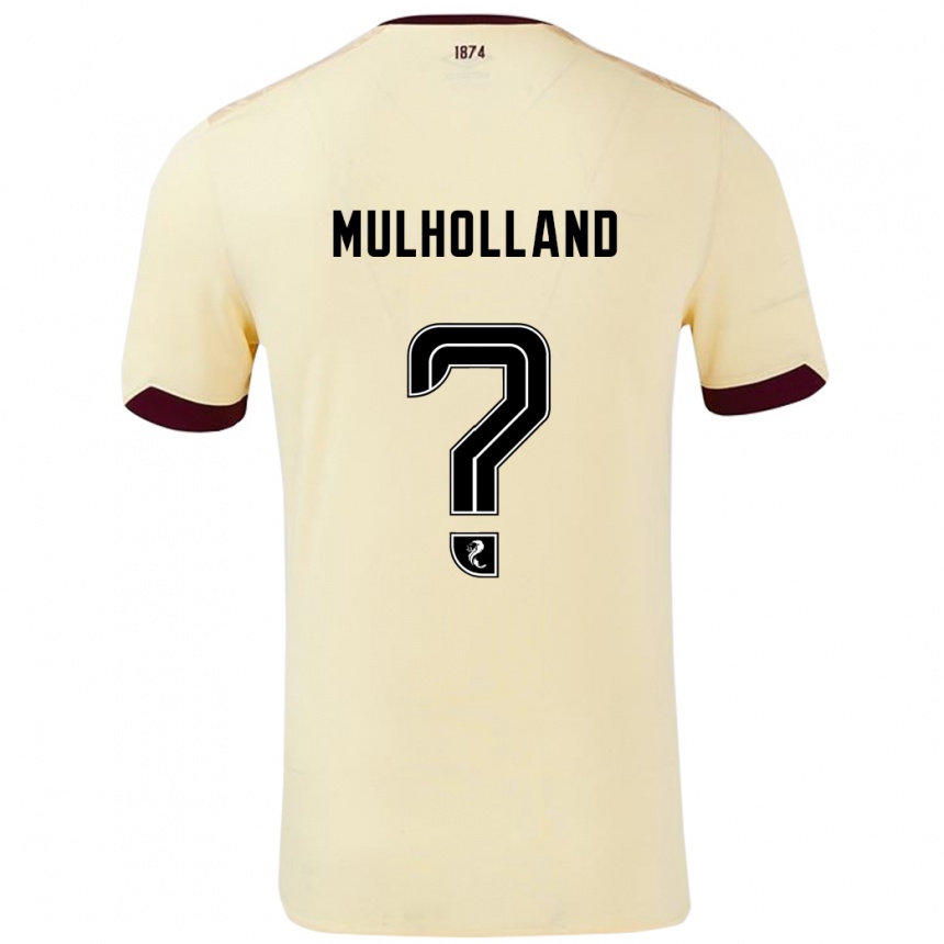 Kids Football James Mulholland #0 Cream Burgundy Away Jersey 2024/25 T-Shirt Uk