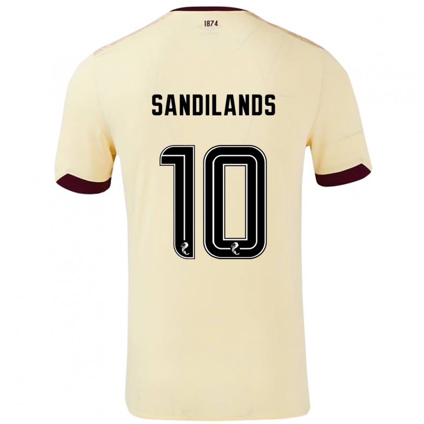 Kids Football Callum Sandilands #10 Cream Burgundy Away Jersey 2024/25 T-Shirt Uk