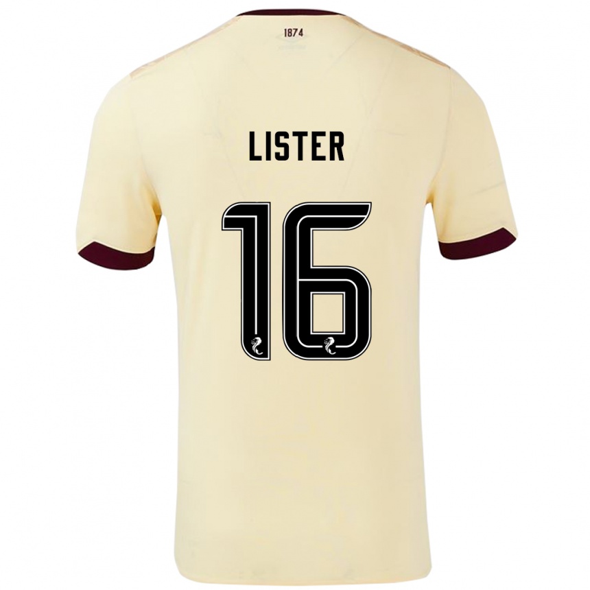 Kids Football Henry Lister #16 Cream Burgundy Away Jersey 2024/25 T-Shirt Uk