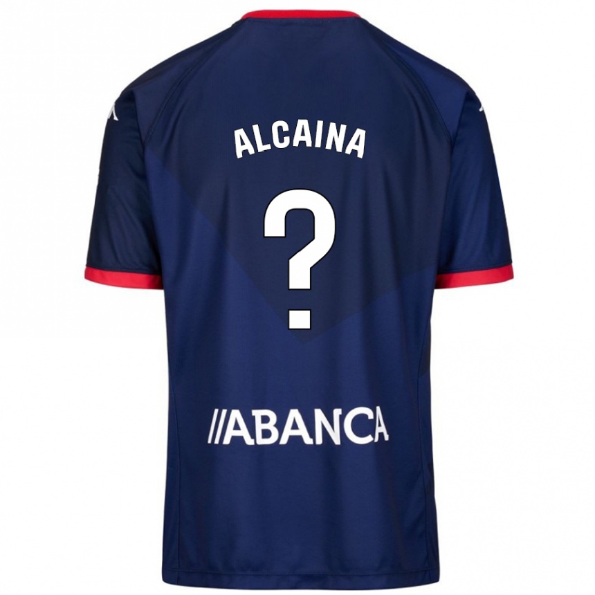 Kids Football Raúl Alcaina #0 Navy Blue Away Jersey 2024/25 T-Shirt Uk