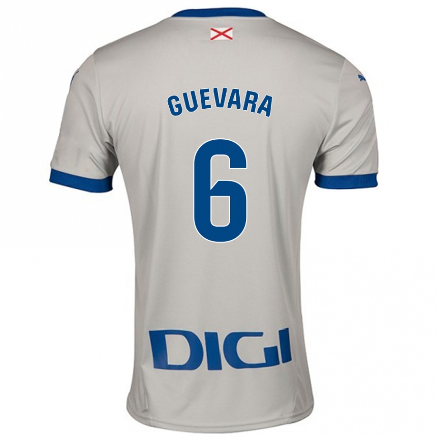 Kids Football Ander Guevara #6 Light Gray Away Jersey 2024/25 T-Shirt Uk