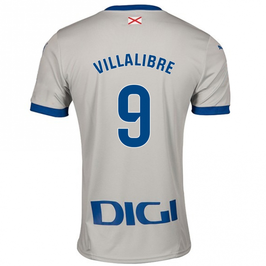 Kids Football Asier Villalibre #9 Light Gray Away Jersey 2024/25 T-Shirt Uk