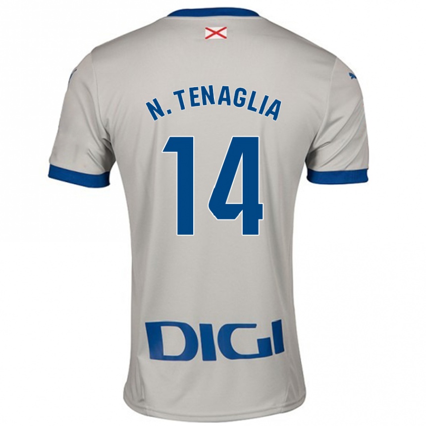 Kids Football Nahuel Tenaglia #14 Light Gray Away Jersey 2024/25 T-Shirt Uk