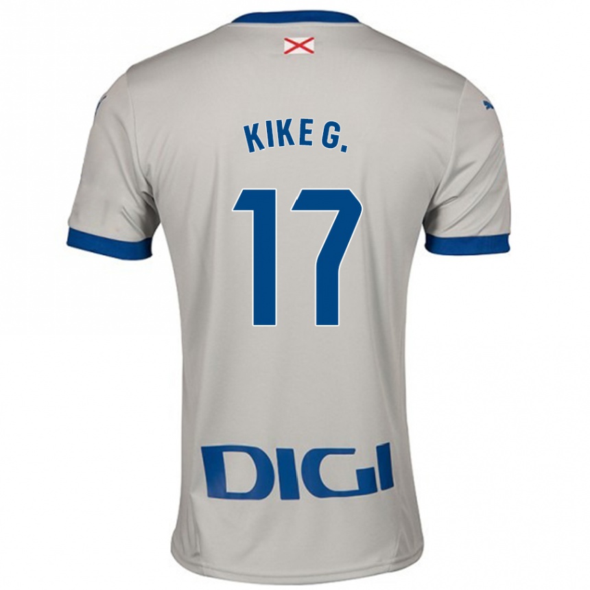 Kids Football Kike García #17 Light Gray Away Jersey 2024/25 T-Shirt Uk