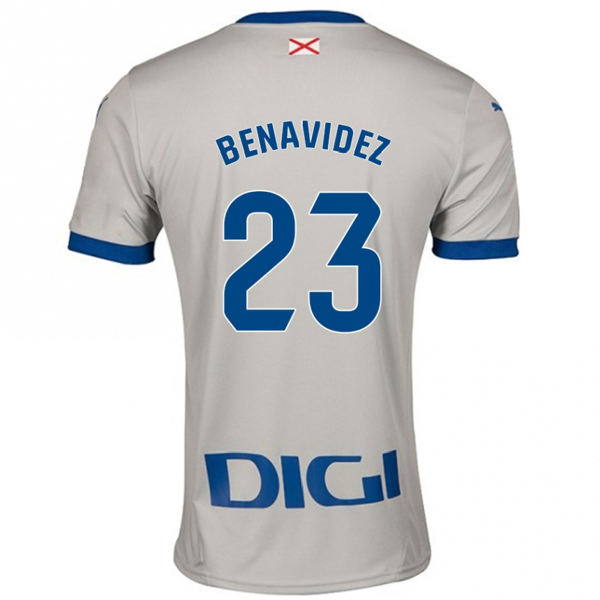 Kids Football Carlos Benavidez #23 Light Gray Away Jersey 2024/25 T-Shirt Uk